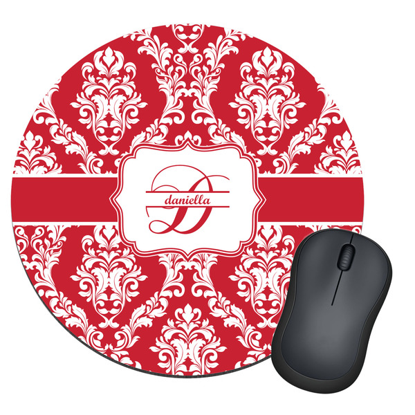 Custom Damask Round Mouse Pad (Personalized)
