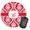 Damask Round Mouse Pad