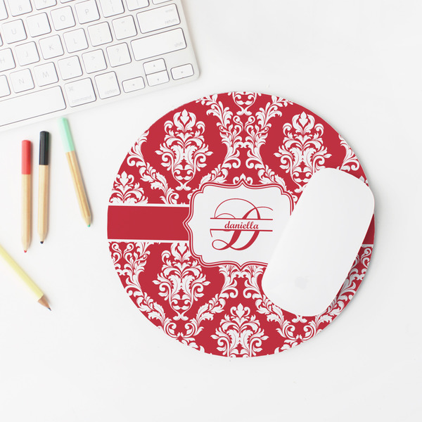 Damask Round Mousepad - LIFESTYLE 2