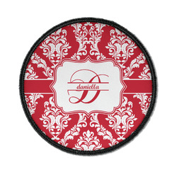 Damask Iron On Round Patch w/ Name and Initial