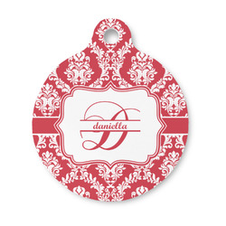 Damask Round Pet ID Tag - Small (Personalized)