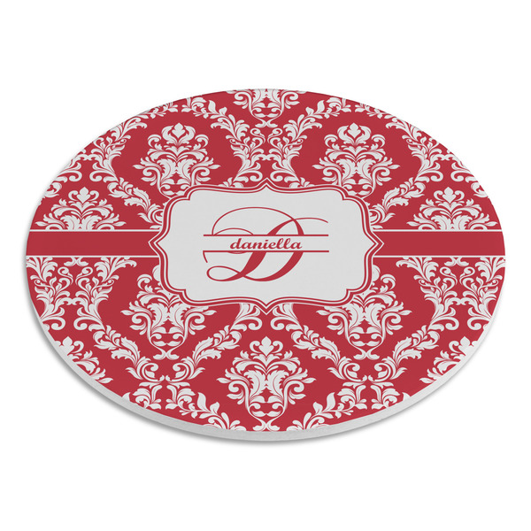 Damask Round Stone Trivet - Angle View