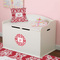 Damask Round Wall Decal on Toy Chest