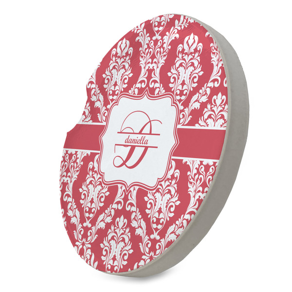 Damask Sandstone Car Coaster - STANDING ANGLE