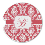 Damask Sandstone Car Coaster - Single (Personalized)