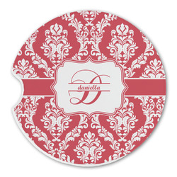 Damask Sandstone Car Coaster - Single (Personalized)
