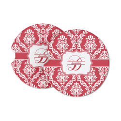 Damask Sandstone Car Coasters - Set of 2 (Personalized)