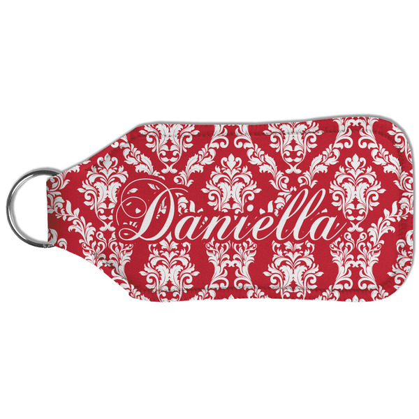 Damask Sanitizer Holder Keychain - Large (Back)