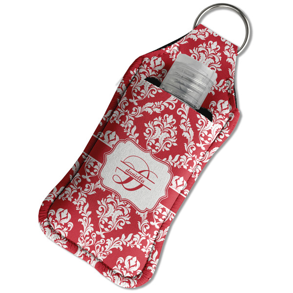 Damask Sanitizer Holder Keychain - Large in Case