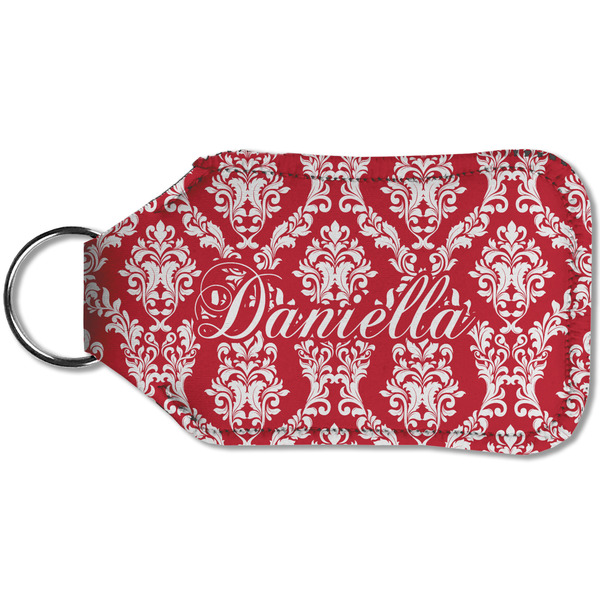 Damask Sanitizer Holder Keychain - Small (Back)