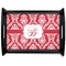 Damask Black Wooden Tray - Large (Personalized)