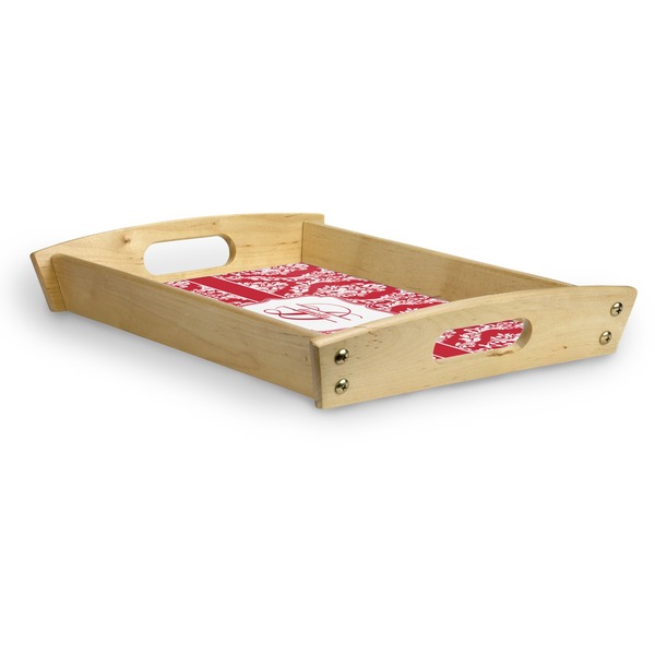 Damask Serving Tray Wood Small - Corner