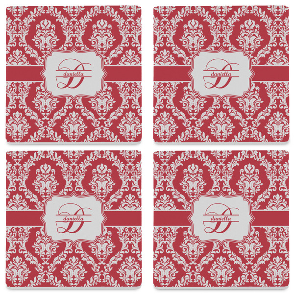 Damask Set of 4 Sandstone Coasters - See All 4 View