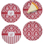 Damask Set of 4 Glass Appetizer / Dessert Plate 8" (Personalized)