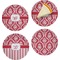 Damask Set of 4 Glass Appetizer / Dessert Plate 8" (Personalized)