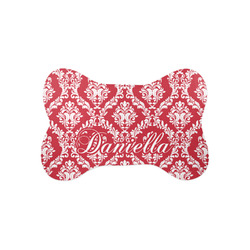 Damask Bone Shaped Dog Food Mat (Small) (Personalized)