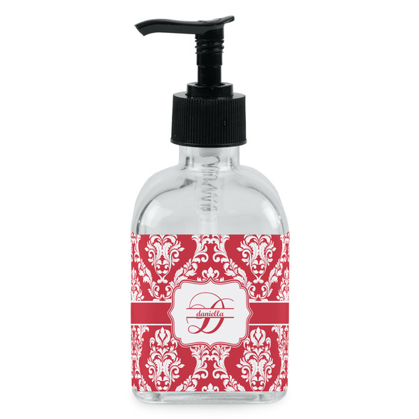 Custom Damask Glass Soap & Lotion Bottle - Single Bottle (Personalized)
