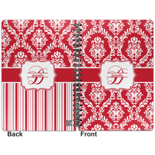 Damask Spiral Journal 7 x 10 - Apvl