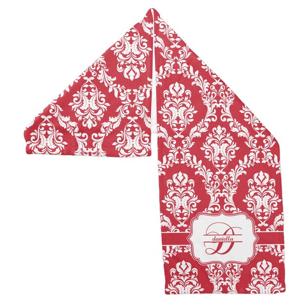 Damask Sports Towel Folded - Both Sides Showing