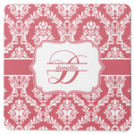 Damask Square Rubber Backed Coaster (Personalized)