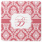 Damask Square Rubber Backed Coaster (Personalized)