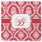 Damask Square Rubber Backed Coaster (Personalized)