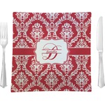 Damask 9.5" Glass Square Lunch / Dinner Plate- Single or Set of 4 (Personalized)
