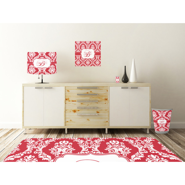 Damask Square Wall Decal Wooden Desk