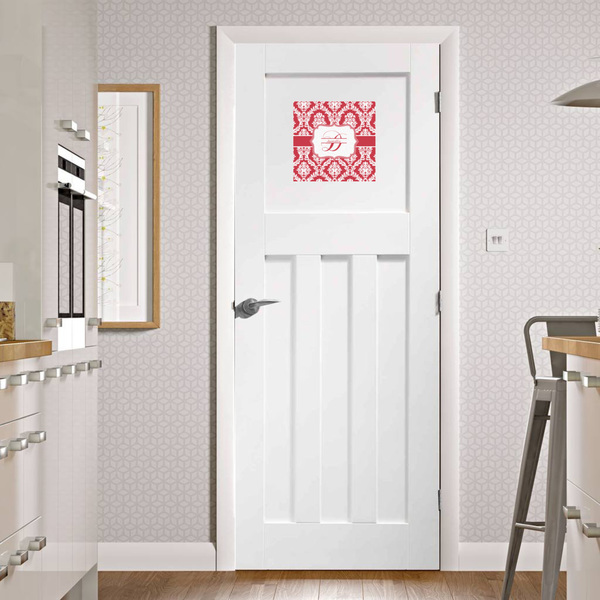 Damask Square Wall Decal on Door