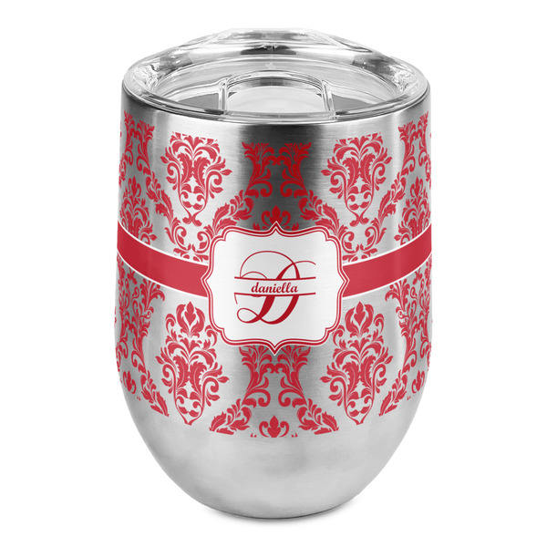 Custom Damask Stemless Wine Tumbler - Full Print (Personalized)