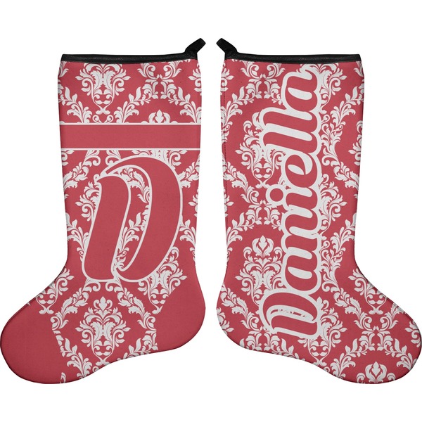 Custom Damask Holiday Stocking - Double-Sided - Neoprene (Personalized)
