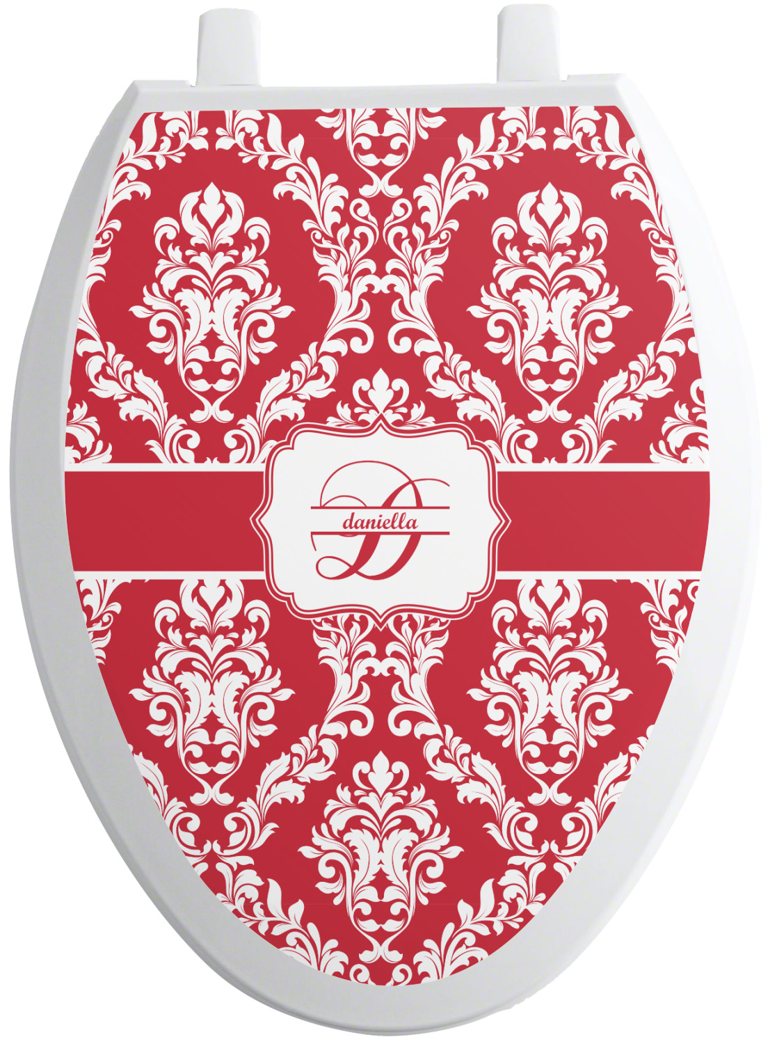 Damask Toilet Seat Decal Elongated (Personalized) YouCustomizeIt