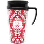 Damask Acrylic Travel Mug with Handle (Personalized)