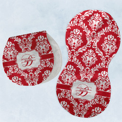 Damask Burp Pads - Velour - Set of 2 w/ Name and Initial