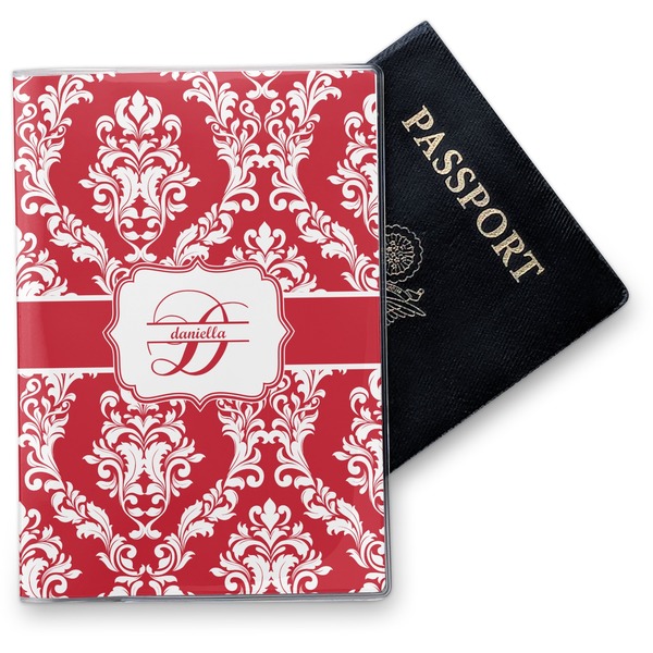 Custom Damask Vinyl Passport Holder (Personalized)