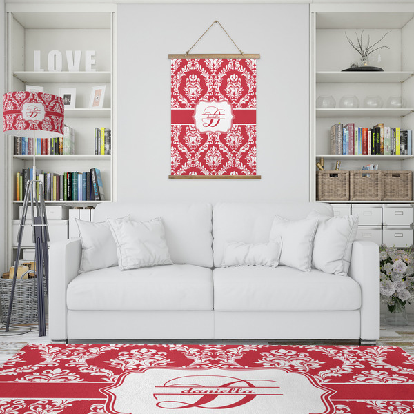 Damask Wall Hanging Tapestry - Portrait - IN CONTEXT