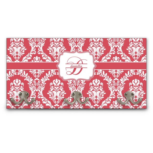 Custom Damask Wall Mounted Coat Rack (Personalized)