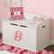 Damask Wall Name & Initial Small on Toy Chest