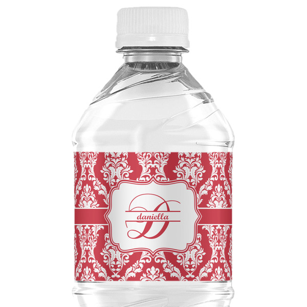 Custom Damask Water Bottle Labels - Custom Sized (Personalized)