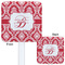Damask White Plastic Stir Stick - Double Sided - Approval