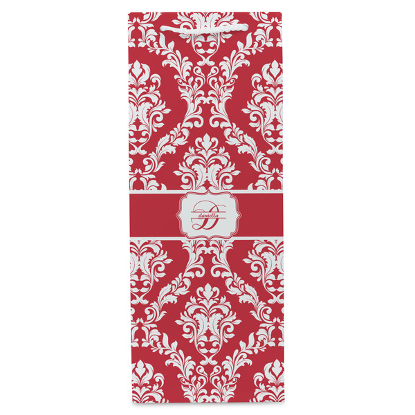 Damask Wine Gift Bag - Matte - Front
