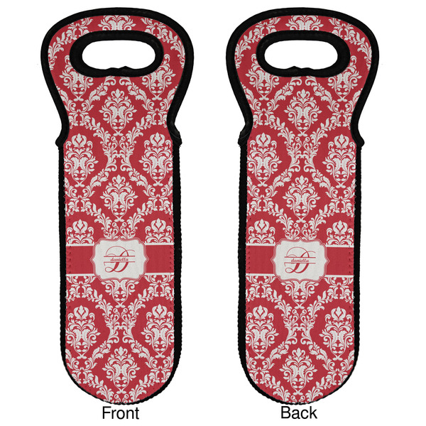 Damask Wine Tote Front & Back