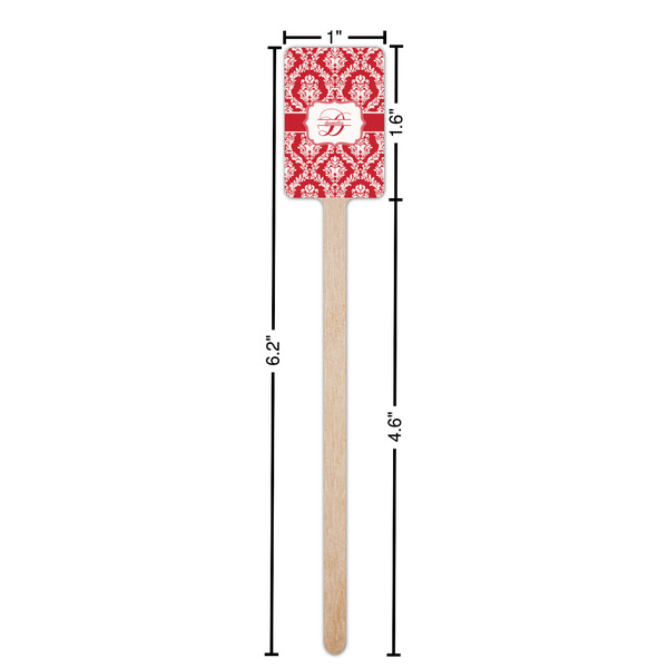 Damask Wooden 6.25" Stir Stick - Rectangular - Dimensions