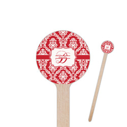 Damask 7.5" Round Wooden Stir Sticks - Single Sided (Personalized)