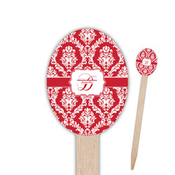 Damask Oval Wooden Food Picks (Personalized)