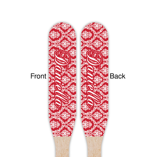 Damask Wooden Food Pick - Paddle - Double Sided - Front & Back