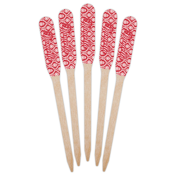 Damask Wooden Food Pick - Paddle - Fan View