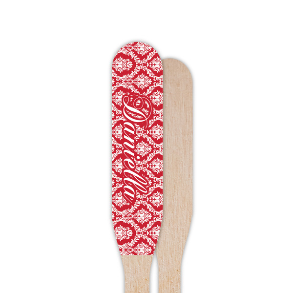 Damask Wooden Food Pick - Paddle - Single Sided - Front & Back