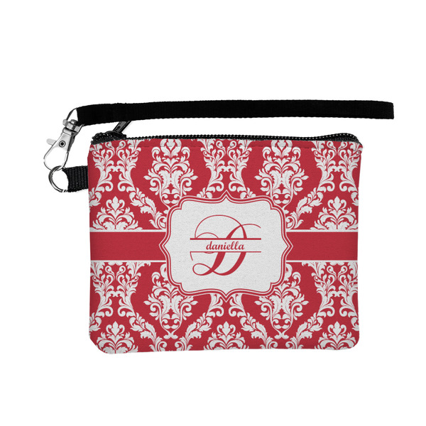 Custom Damask Wristlet ID Case w/ Name and Initial