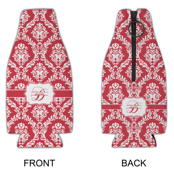 Damask Zipper Bottle Cooler - APPROVAL